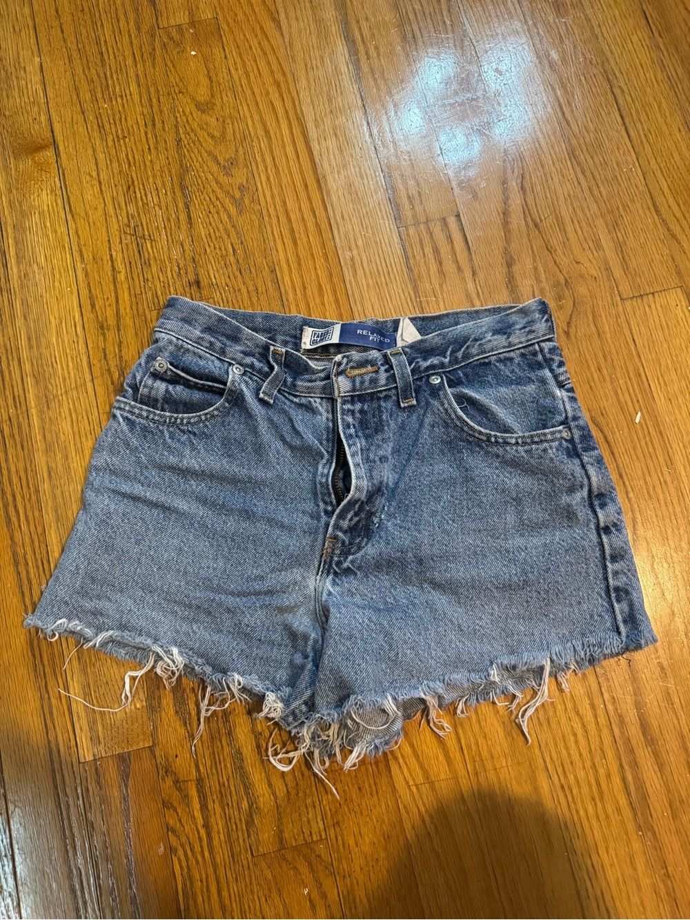 Faded Glory Washed Denim Cutoff Shorts - Light Blue
